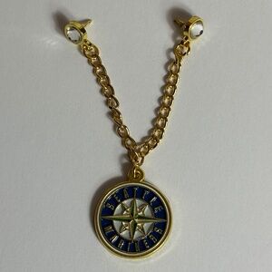 New Era Seattle Mariners Logo Chain Hat Pin Pins Fitted Hats Hatpin Gold Blue